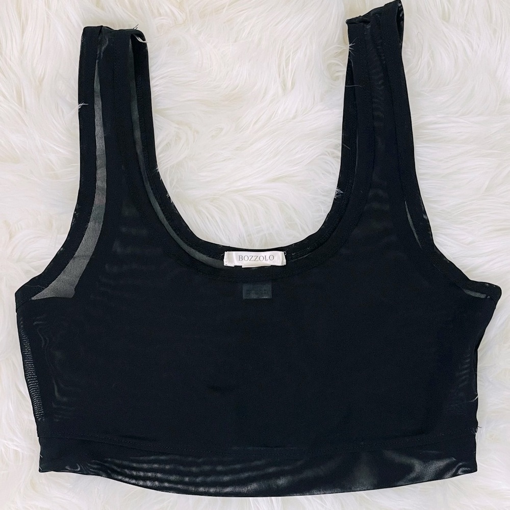 Women's Black Sheer Bralette Medium